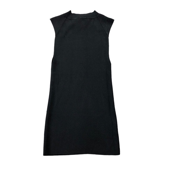Theory Womens XS Ribbed Black Crew Neck Cami Tank Top Long Layering Basic - Picture 1 of 5